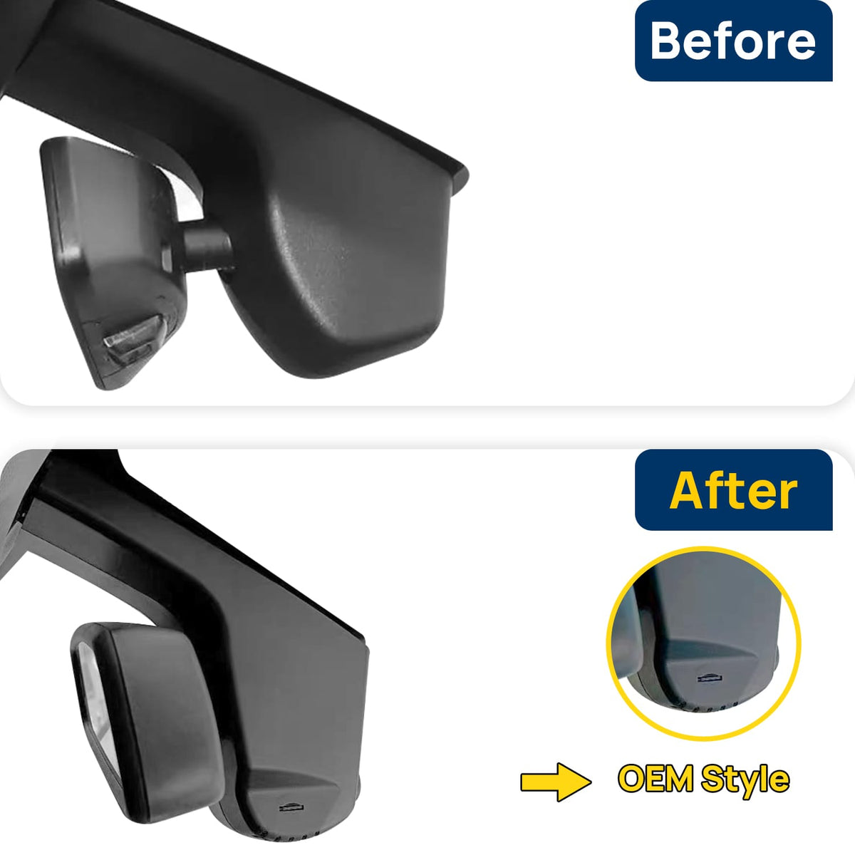 Vorher-Nachher Vergleich: Xplywi 1080P Frontkamera Dashcam Kompatibel mit BMW X7 G07 Middle East Edition 2019, diskrete OEM-Installation