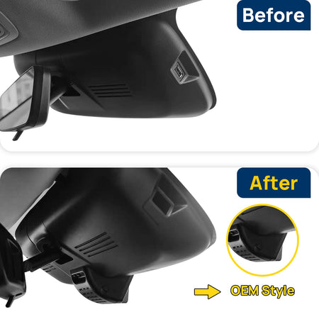 Vorher-Nachher Vergleich: Xplywi 2K/1080P Doppel Dashcam Autokamera Kompatibel mit Haval H6S H6 GT 2021-2025, diskrete OEM-Installation