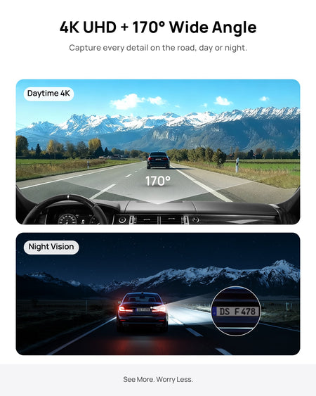 4K UHD 170¡ã wide-angle front dash cam footage example with daytime and night vision- Xplywi