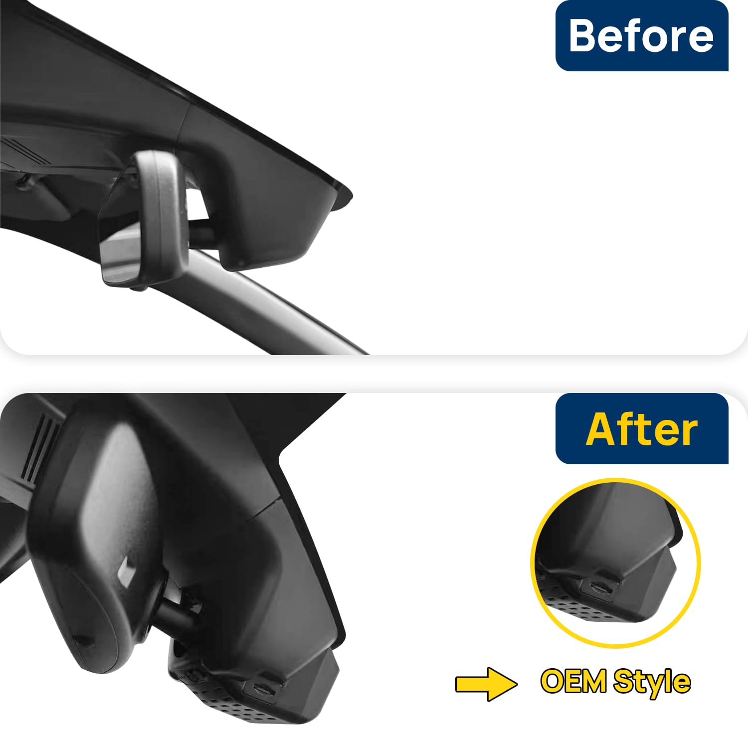 Vorher-Nachher Vergleich: Xplywi 4K Frontkamera Dashcam Kompatibel mit Honda CR-V 2023-2025, diskrete OEM-Installation