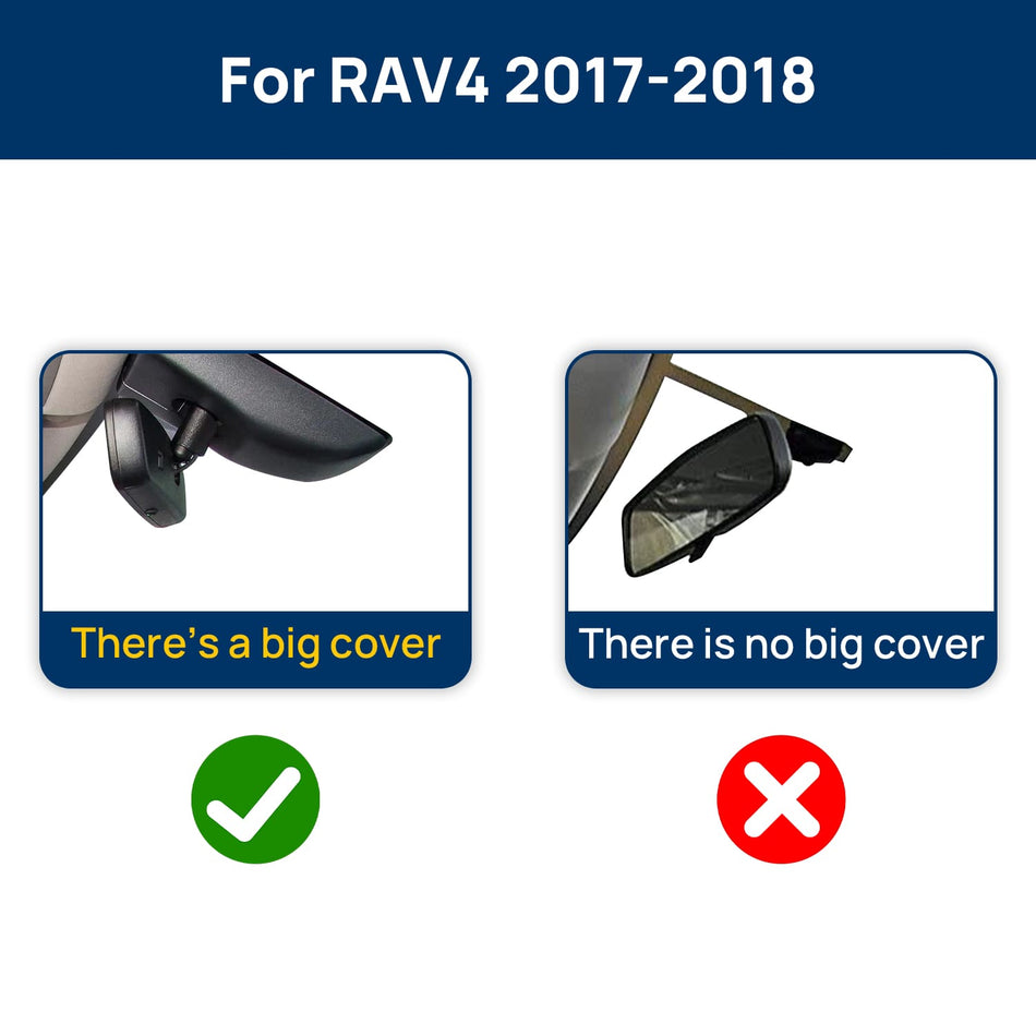 Vorher-Nachher Vergleich: Xplywi 4K Frontkamera Dashcam Kompatibel mit Toyota RAV4 2017 2018, diskrete OEM-Installation