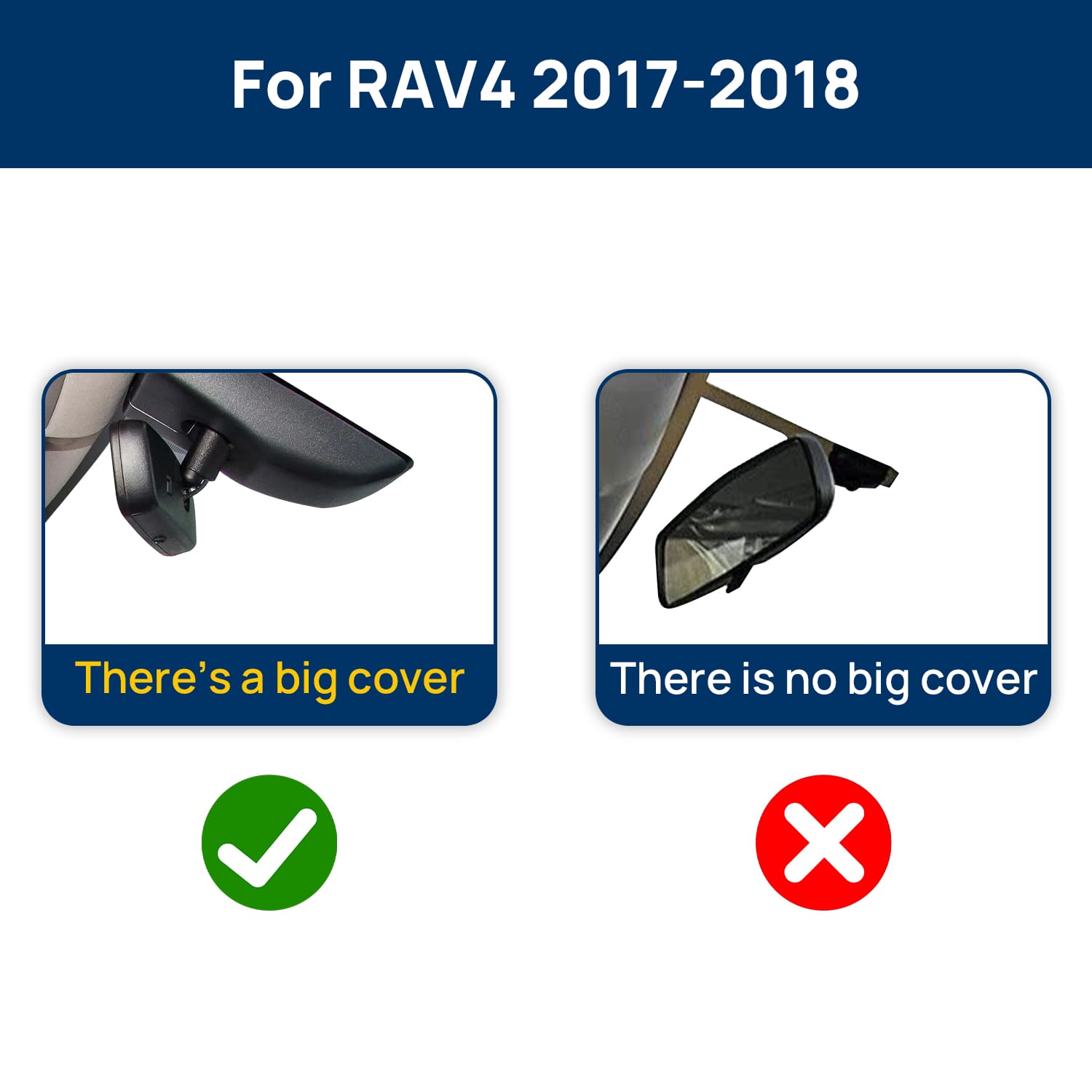 Vorher-Nachher Vergleich: Xplywi 1080P Frontkamera Dashcam Kompatibel mit Toyota RAV4 2017 2018, diskrete OEM-Installation