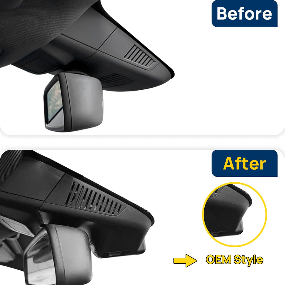 Vorher-Nachher Vergleich: Xplywi 4K/1080P Doppel Dashcam Autokamera Kompatibel mit Mercedes-Benz GL-Class GL350 GL500 X166 2013-2015, diskrete OEM-Installation