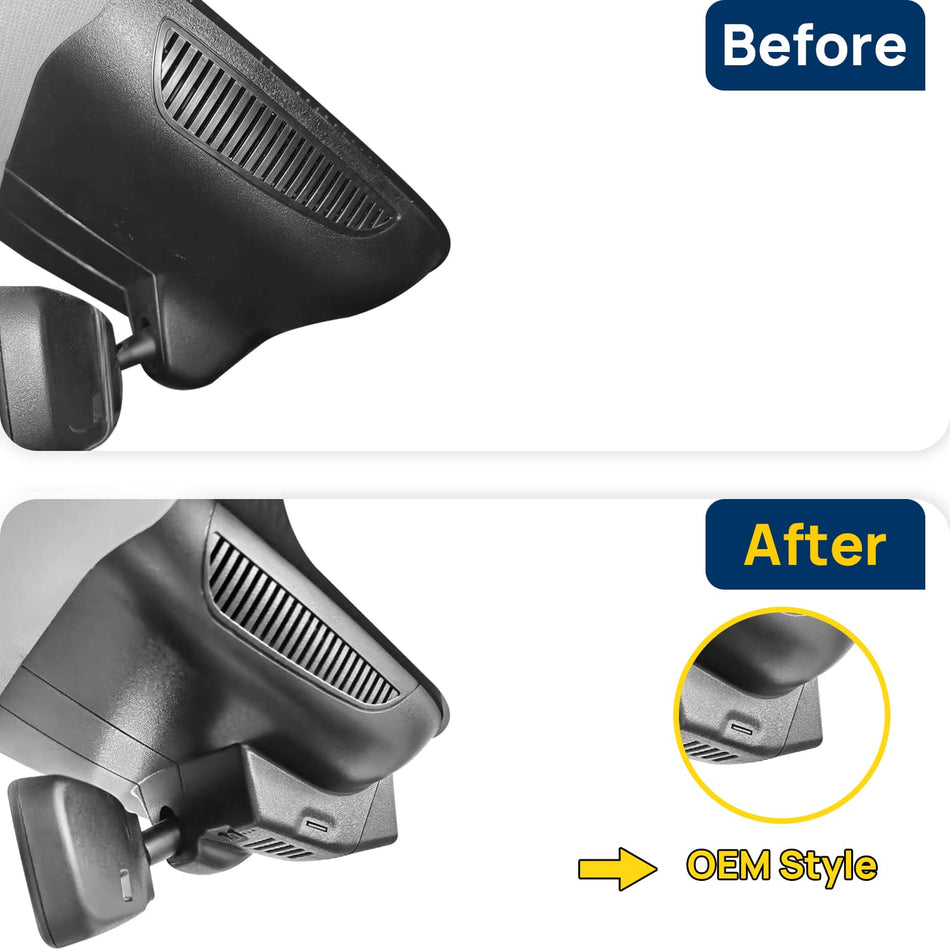 Vorher-Nachher Vergleich: Xplywi 4K Frontkamera Dashcam Kompatibel mit Hongqi HS5 2019-2022, diskrete OEM-Installation