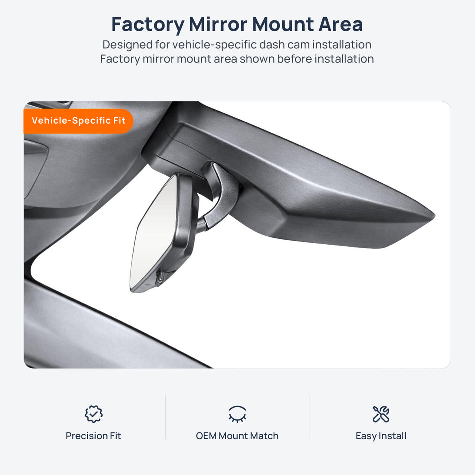 Factory mirror mount area for Baojun Cloud (Wuling Cloud EV) dash cam installation