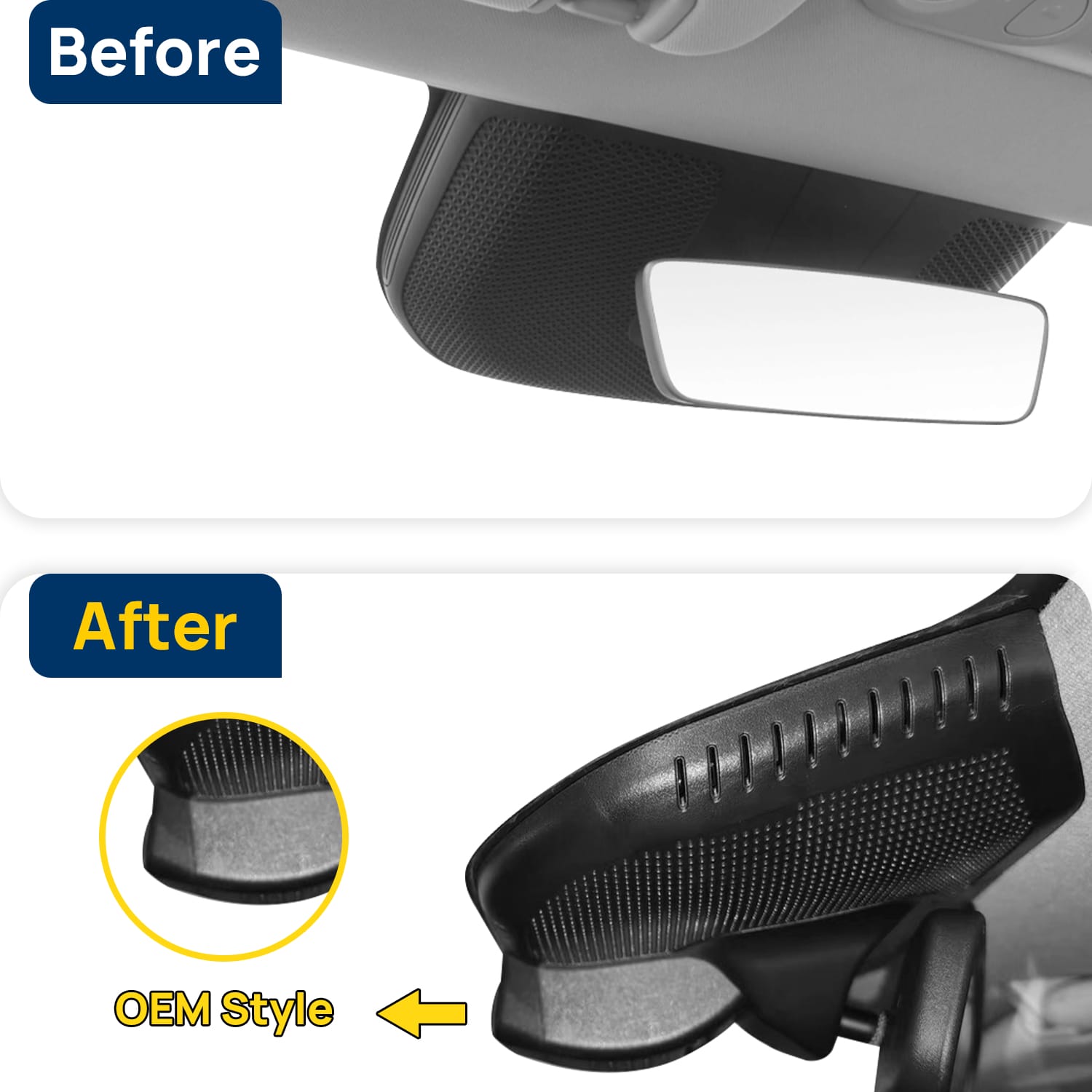 Vorher-Nachher Vergleich: Xplywi 2K/1080P Doppel Dashcam Autokamera Kompatibel mit GAC AION V 2024 2025, diskrete OEM-Installation