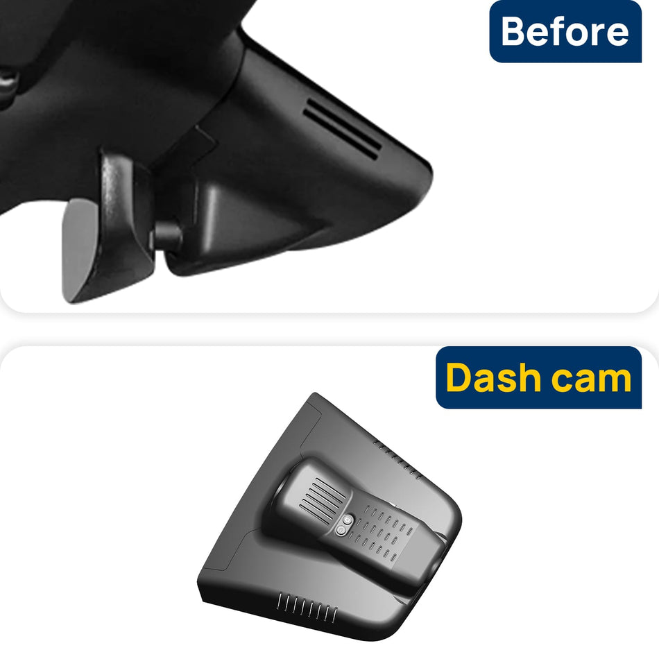 Vorher-Nachher Vergleich: Xplywi 1080P Frontkamera Dashcam Kompatibel mit Ferrari 296 2021-2025, diskrete OEM-Installation