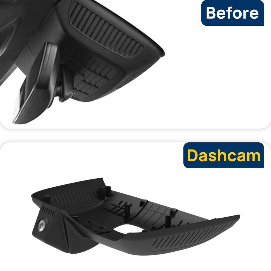 Vorher-Nachher Vergleich: Xplywi 4K/1080P Doppel Dashcam Autokamera Kompatibel mit BYD Song Pro DM-i 2022 2023, diskrete OEM-Installation