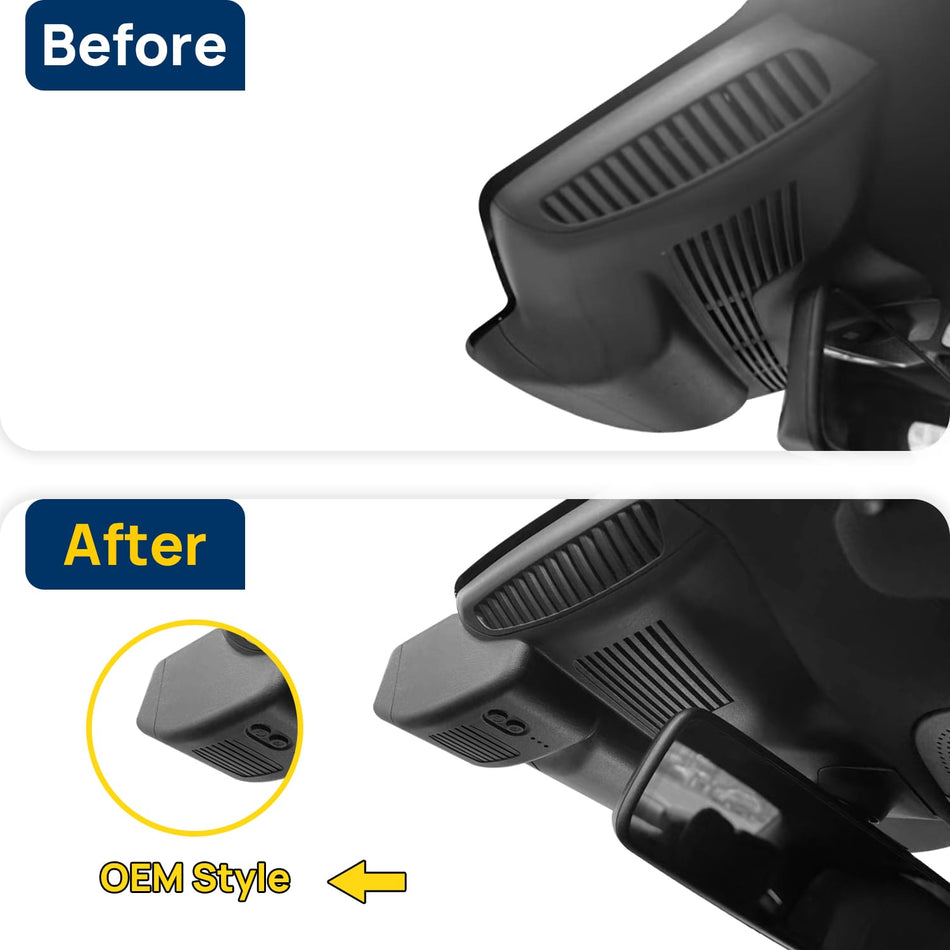 Vorher-Nachher Vergleich: Xplywi 2K Frontkamera Dashcam Kompatibel mit Mercedes-Benz Maybach S-Class S350 S450 S550 W222 C217 A217 2016 2019-2021, diskrete OEM-Installation