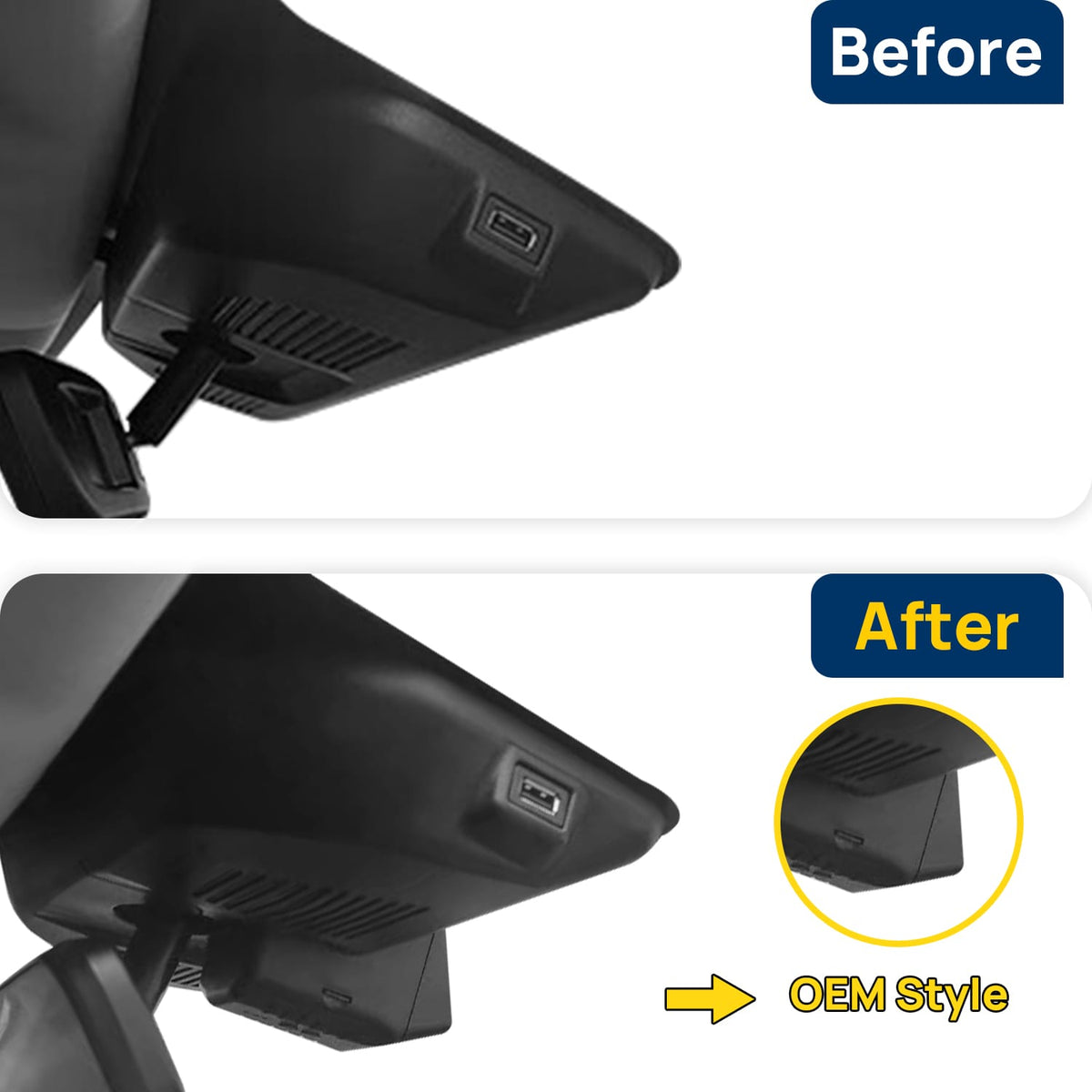 Vorher-Nachher Vergleich: Xplywi 4K/1080P Doppel Dashcam Autokamera Kompatibel mit Haval Chitu Jolion Pro 2021-2025, diskrete OEM-Installation