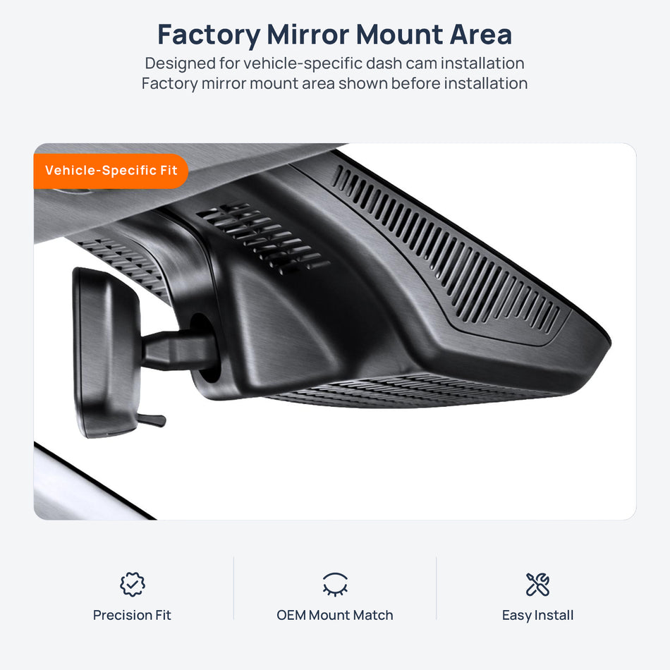 Factory mirror mount area for Geely Galaxy Starshine 6 dash cam installation