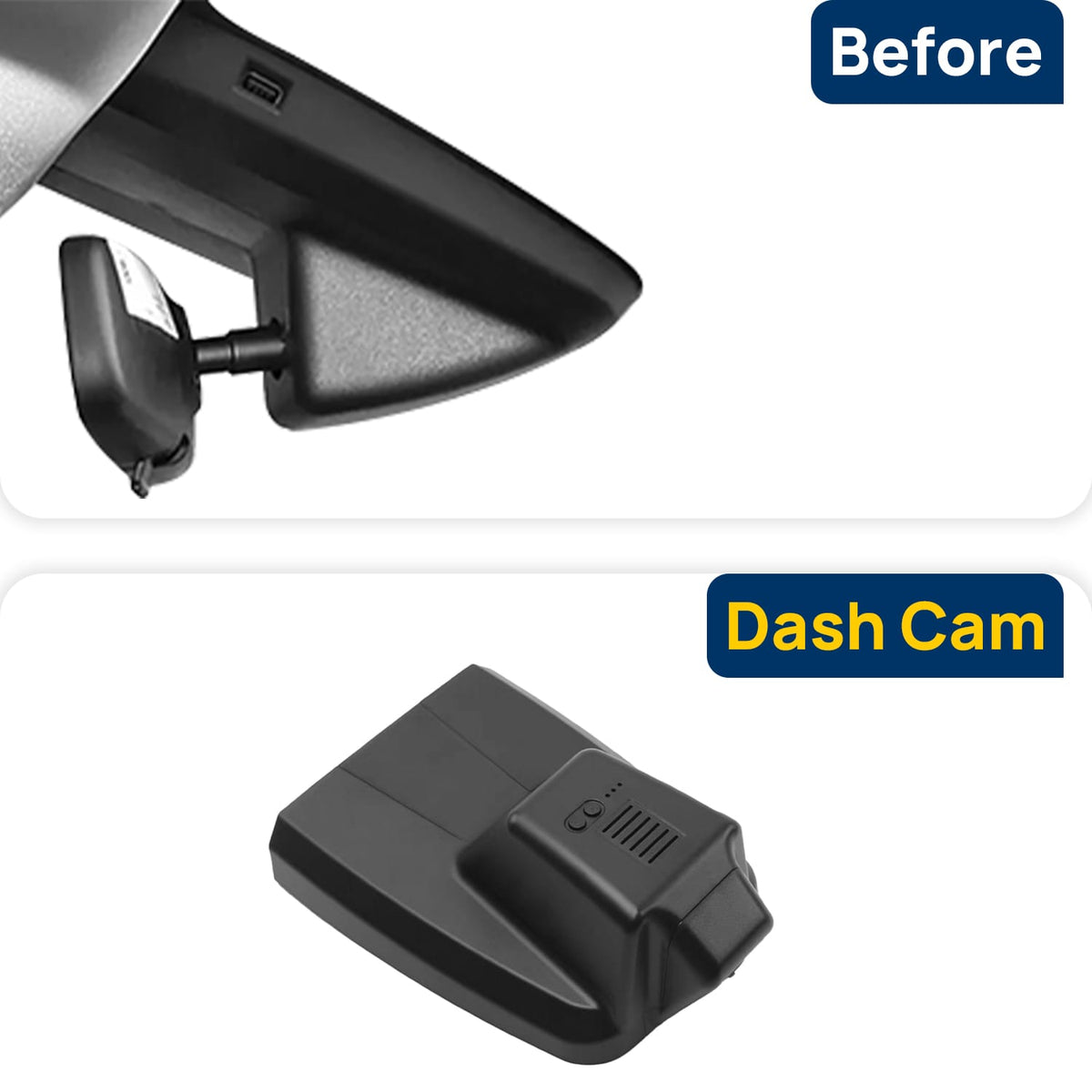 Vorher-Nachher Vergleich: Xplywi 4K/1080P Doppel Dashcam Autokamera Kompatibel mit Ford Ranger 2023-2025, diskrete OEM-Installation