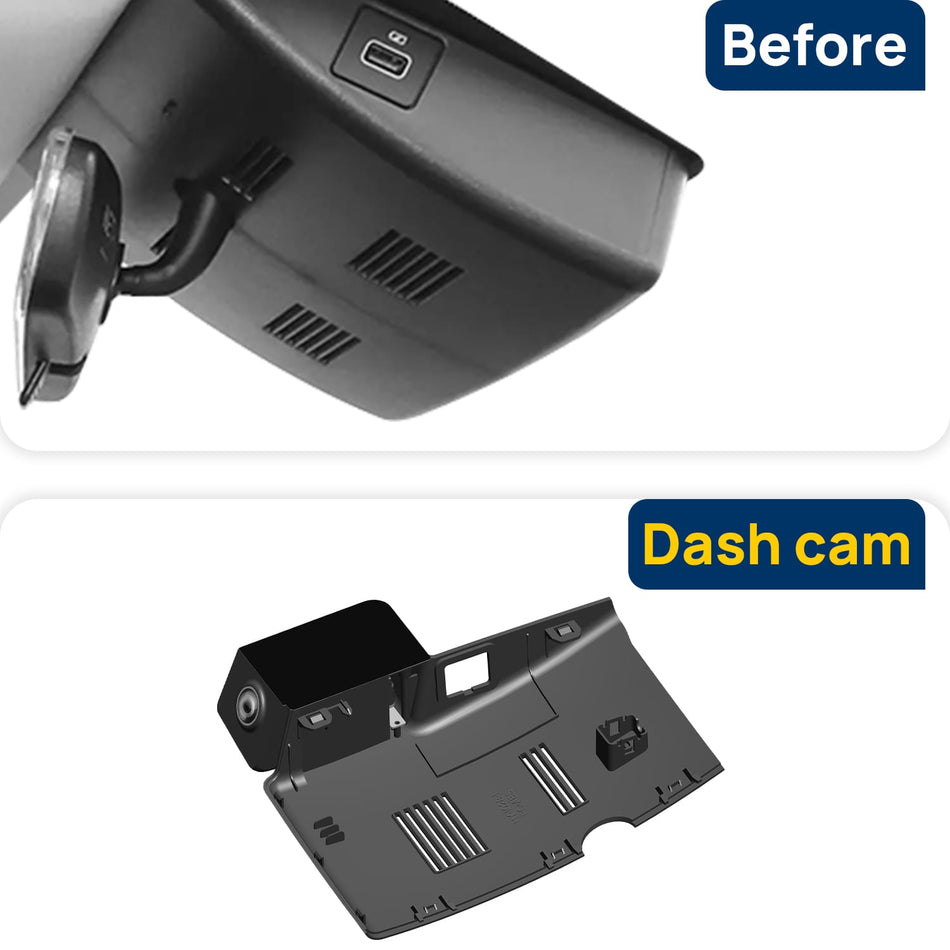 Vorher-Nachher Vergleich: Xplywi 4K/1080P Doppel Dashcam Autokamera Kompatibel mit Nezha V 2021 2022, diskrete OEM-Installation