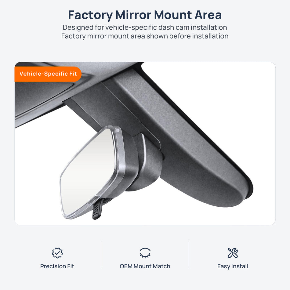 Factory mirror mount area for JETOUR X90 Pro dash cam installation
