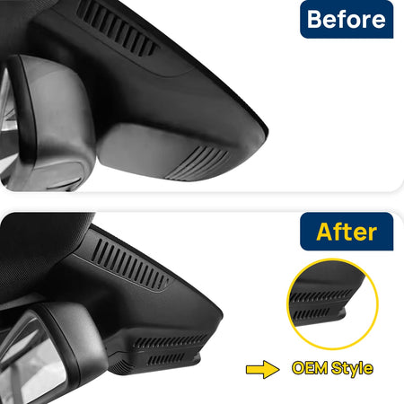 Vorher-Nachher Vergleich: Xplywi 1080P Frontkamera Dashcam Kompatibel mit Mercedes-Benz GLK260 GLK300 X204 2013-2015, diskrete OEM-Installation