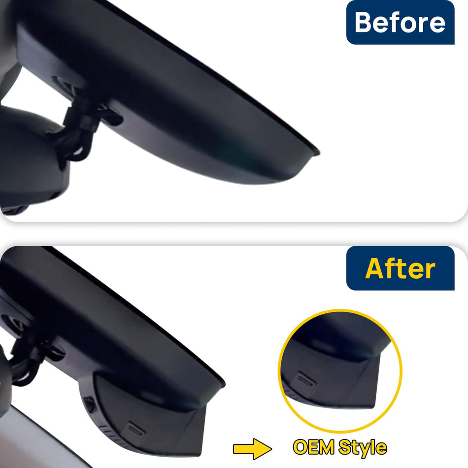 Vorher-Nachher Vergleich: Xplywi 1080P Frontkamera Dashcam Kompatibel mit Toyota Highlander 2020-2025, diskrete OEM-Installation