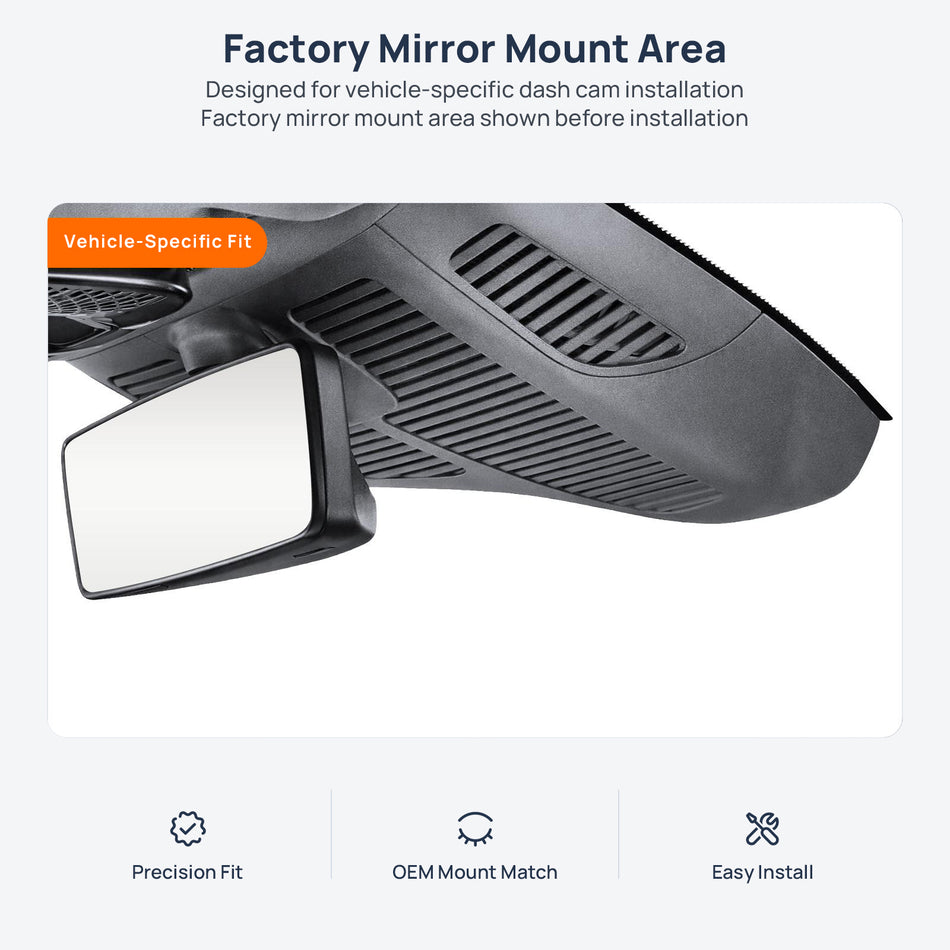 Factory mirror mount area for Mercedes-Maybach S 580 e Z223 dash cam installation