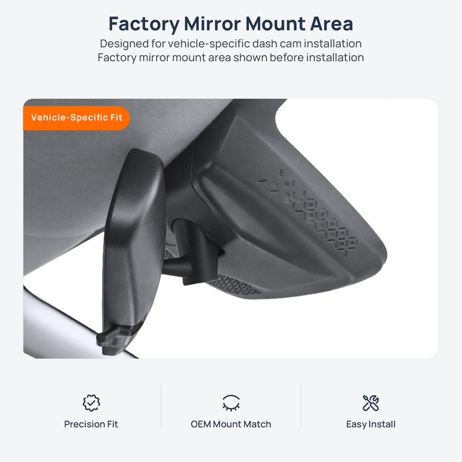 Factory mirror mount area for ARCFOX T1 dash cam installation