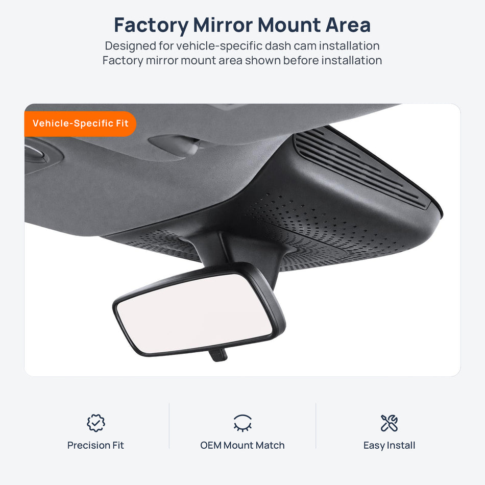 Factory mirror mount area for AION UT dash cam installation