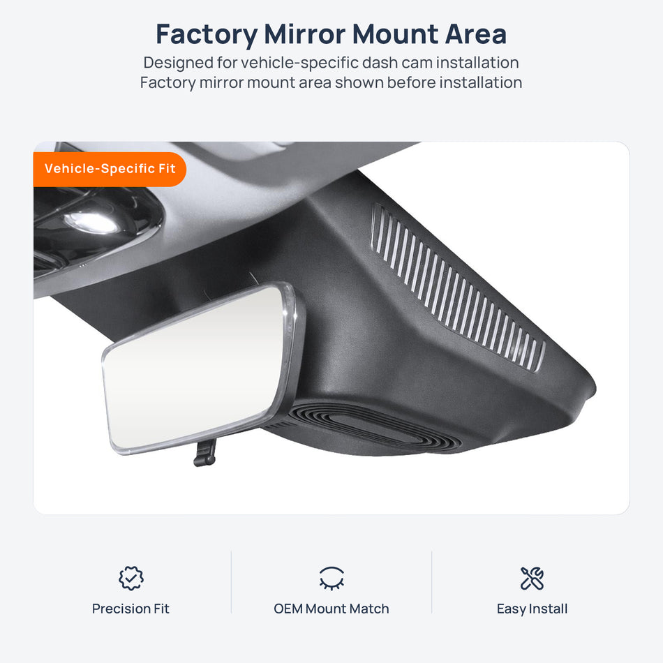 Factory mirror mount area for ARCFOX Kaola S dash cam installation