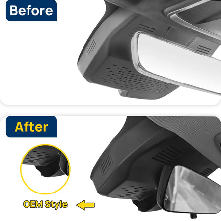 Vorher-Nachher Vergleich: Xplywi 2K Frontkamera Dashcam Kompatibel mit Geely Preface Xingrui 2023-2025, diskrete OEM-Installation