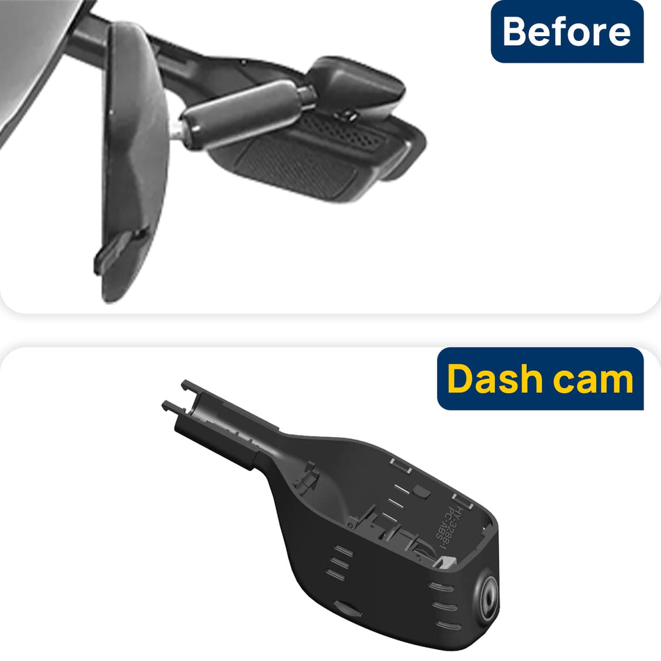Vorher-Nachher Vergleich: Xplywi 4K/1080P Doppel Dashcam Autokamera Kompatibel mit Chery Fulwin A8L 2025, diskrete OEM-Installation