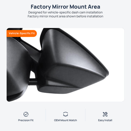 Factory mirror mount area for Jeep Cherokee KL dash cam installation