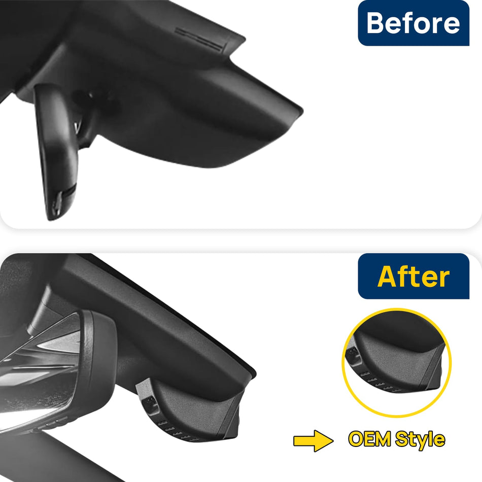 Vorher-Nachher Vergleich: Xplywi 2K Frontkamera Dashcam Kompatibel mit Lexus UX UX200 UX250h UX300e 2019-2024, diskrete OEM-Installation