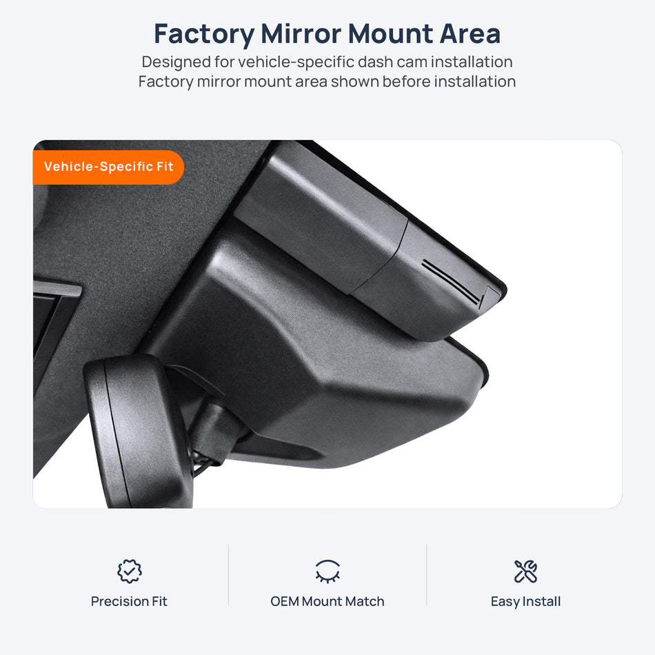 Factory mirror mount area for Toyota Land Cruiser LC300 LC 300 dash cam installation