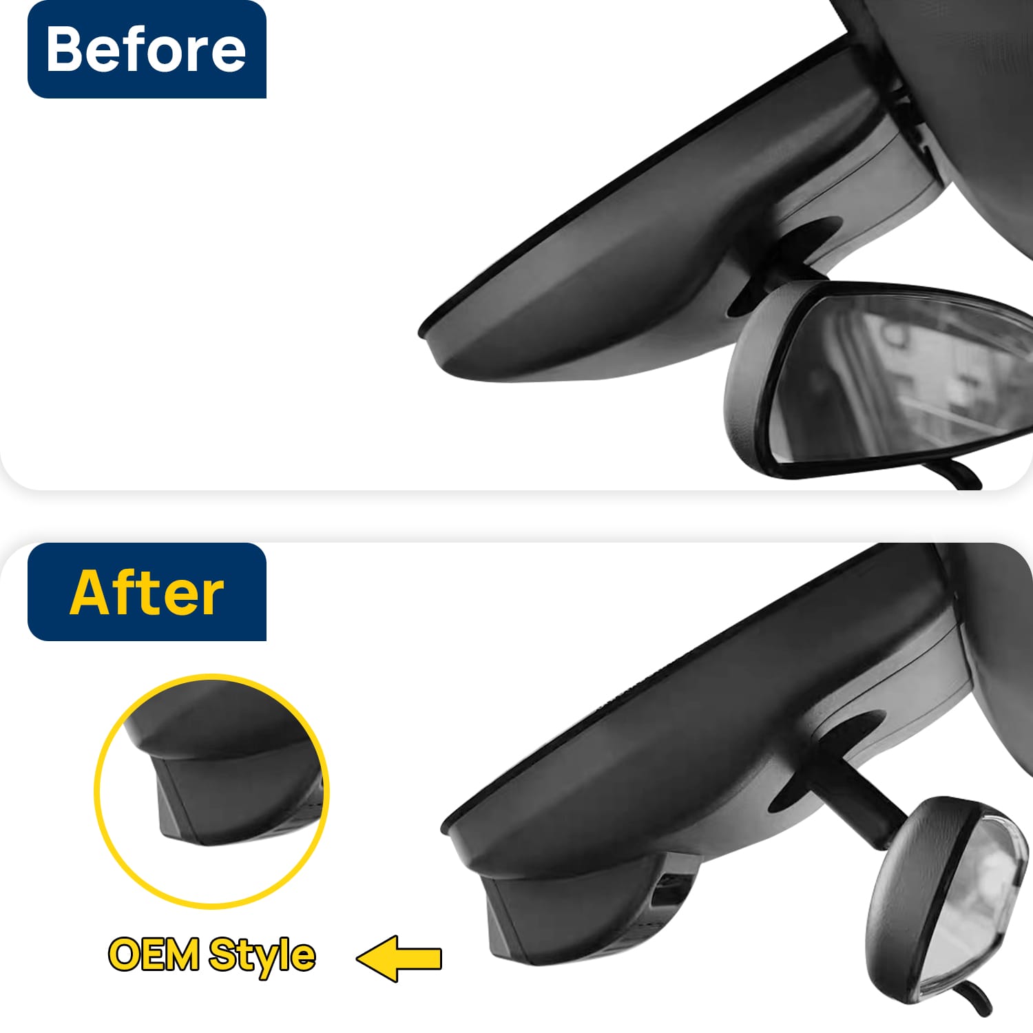 Vorher-Nachher Vergleich: Xplywi 1080P Frontkamera Dashcam Kompatibel mit Toyota Avalon 2019-2022, diskrete OEM-Installation