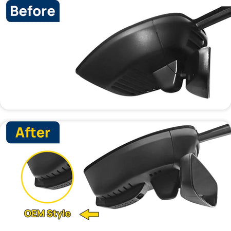 Vorher-Nachher Vergleich: Xplywi 2K Frontkamera Dashcam Kompatibel mit Aston Martin DBX 2016-2025, diskrete OEM-Installation