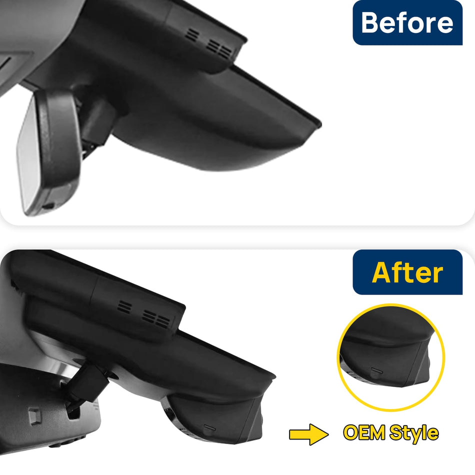 Vorher-Nachher Vergleich: Xplywi 1080P Frontkamera Dashcam Kompatibel mit Lexus RX AL20 RX200t RX300 RX350 RX450h 2016-2019, diskrete OEM-Installation