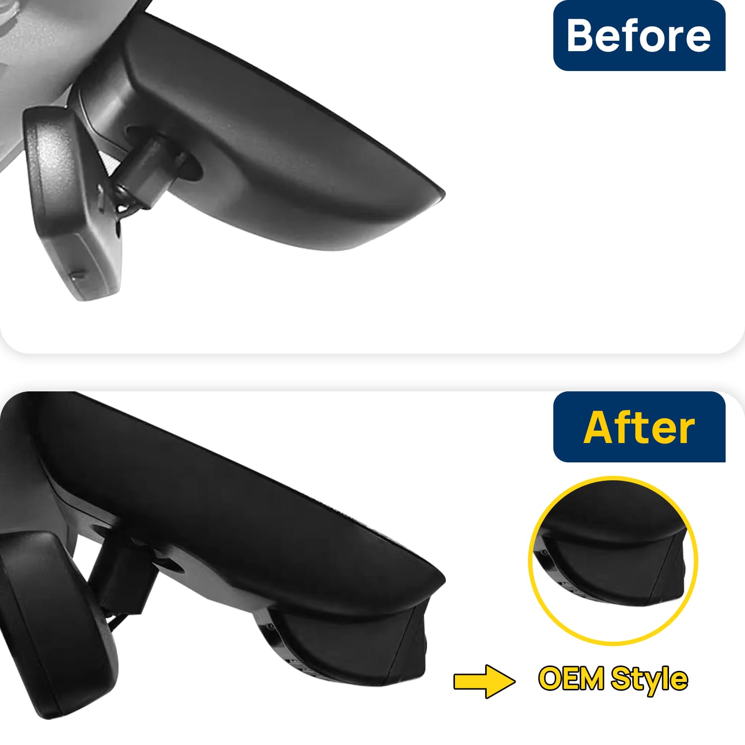 Vorher-Nachher Vergleich: Xplywi 2K/1080P Doppel Dashcam Autokamera Kompatibel mit Toyota Highlander 2017-2019, diskrete OEM-Installation