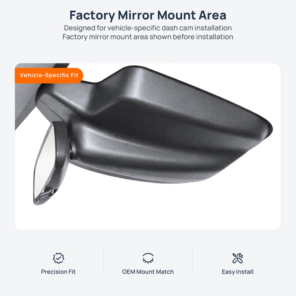 Factory mirror mount area for AION V dash cam installation