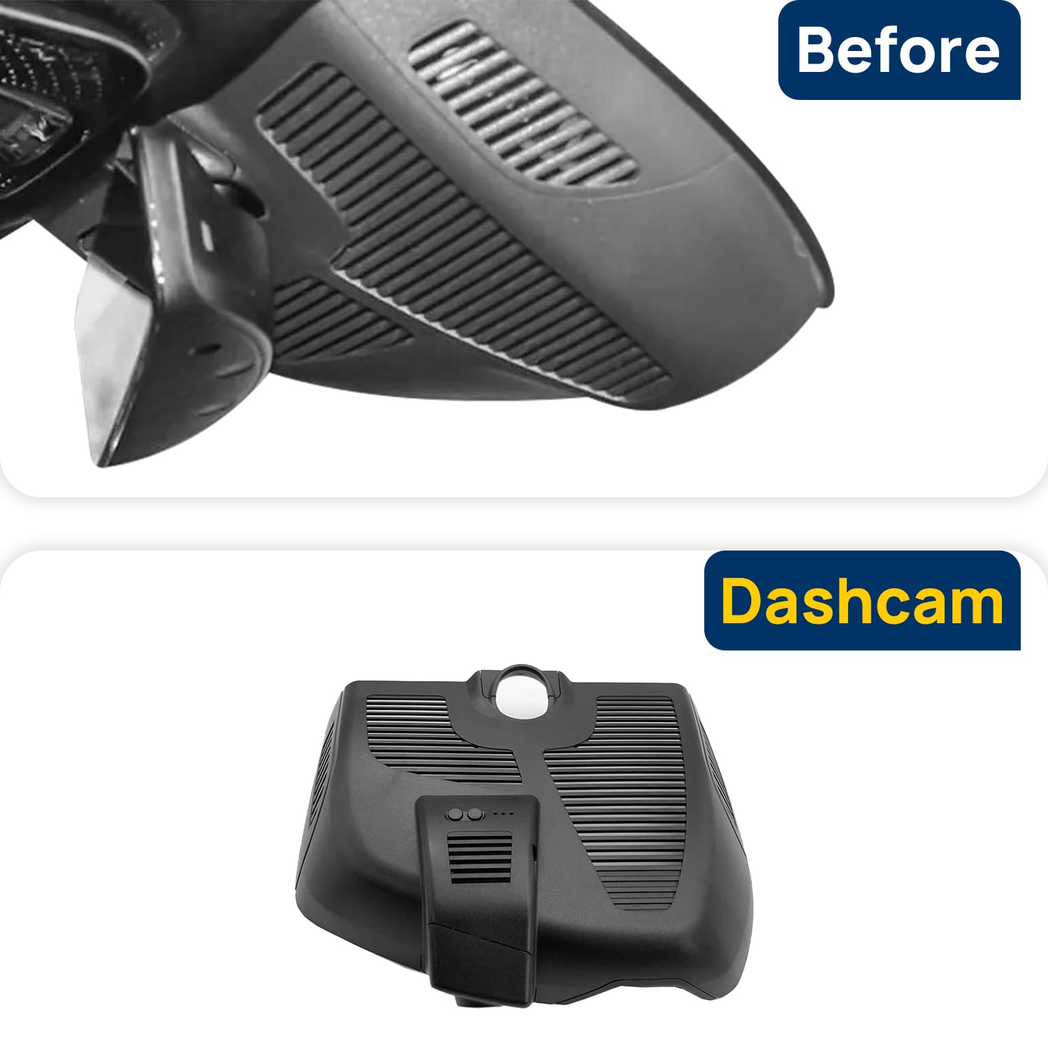 Vorher-Nachher Vergleich: Xplywi 1080P Frontkamera Dashcam Kompatibel mit Mercedes-Benz S-Class S450 S450 W222 C217 A217 2021, diskrete OEM-Installation