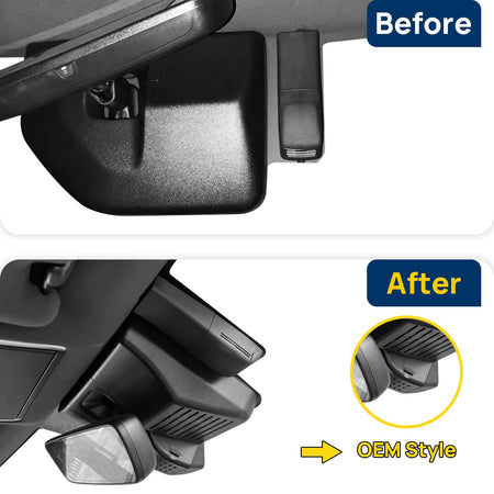 Vorher-Nachher Vergleich: Xplywi 2K Frontkamera Dashcam Kompatibel mit Lexus LX LX600 LX500d J310 2022-2024, diskrete OEM-Installation