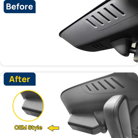 Vorher-Nachher Vergleich: Xplywi 4K/1080P Doppel Dashcam Autokamera Kompatibel mit Volvo S60 V60 2023-2025 B5 B6 T5 T8, diskrete OEM-Installation