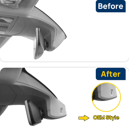 Vorher-Nachher Vergleich: Xplywi 2K/1080P Doppel Dashcam Autokamera Kompatibel mit Volkswagen Passat 2019-2024, diskrete OEM-Installation