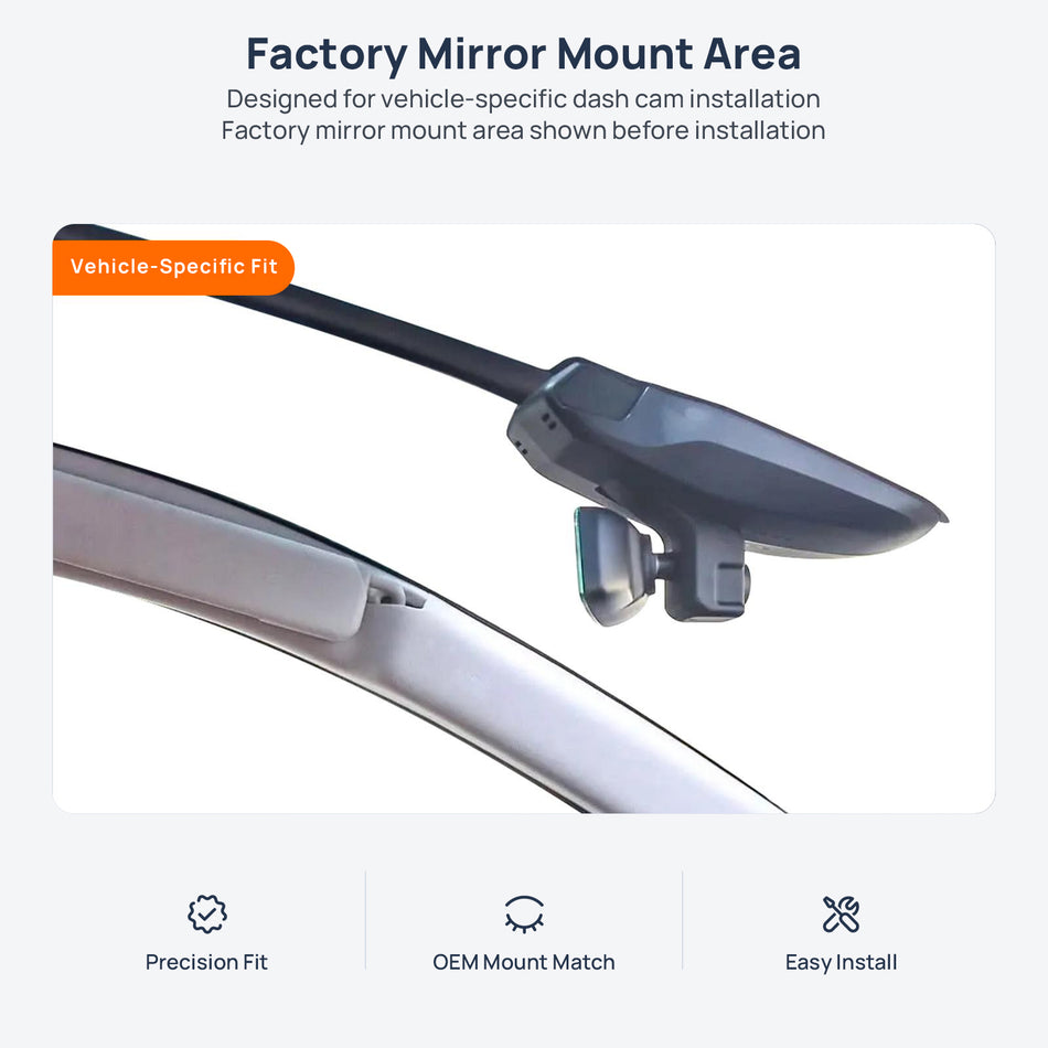 Factory mirror mount area for XPENG G3 (G3i) dash cam installation