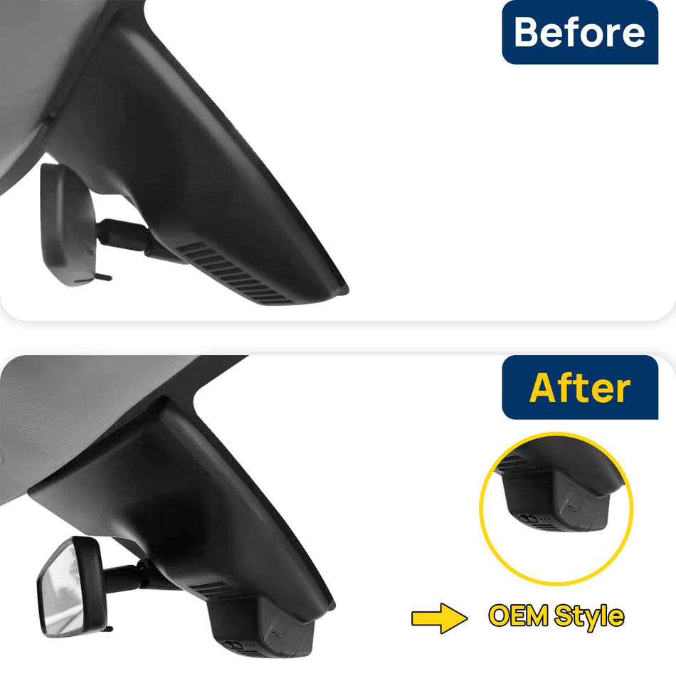 Vorher-Nachher Vergleich: Xplywi 2K Frontkamera Dashcam Kompatibel mit Nissan X-Trail Rogue T32 2017-2020, diskrete OEM-Installation