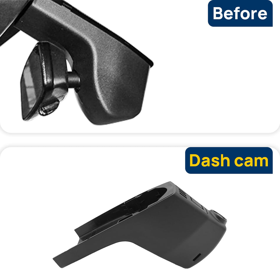 Vorher-Nachher Vergleich: Xplywi 1080P Frontkamera Dashcam Kompatibel mit BMW X5 M F95 2015-2022, diskrete OEM-Installation
