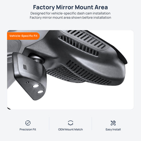 Factory mirror mount area for Mercedes-Benz E 350 e W213/V213 dash cam installation