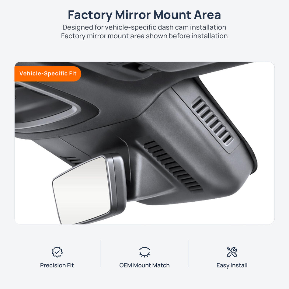 Factory mirror mount area for Geely Xingyue L Hi-P (Monjaro Hi-P) dash cam installation