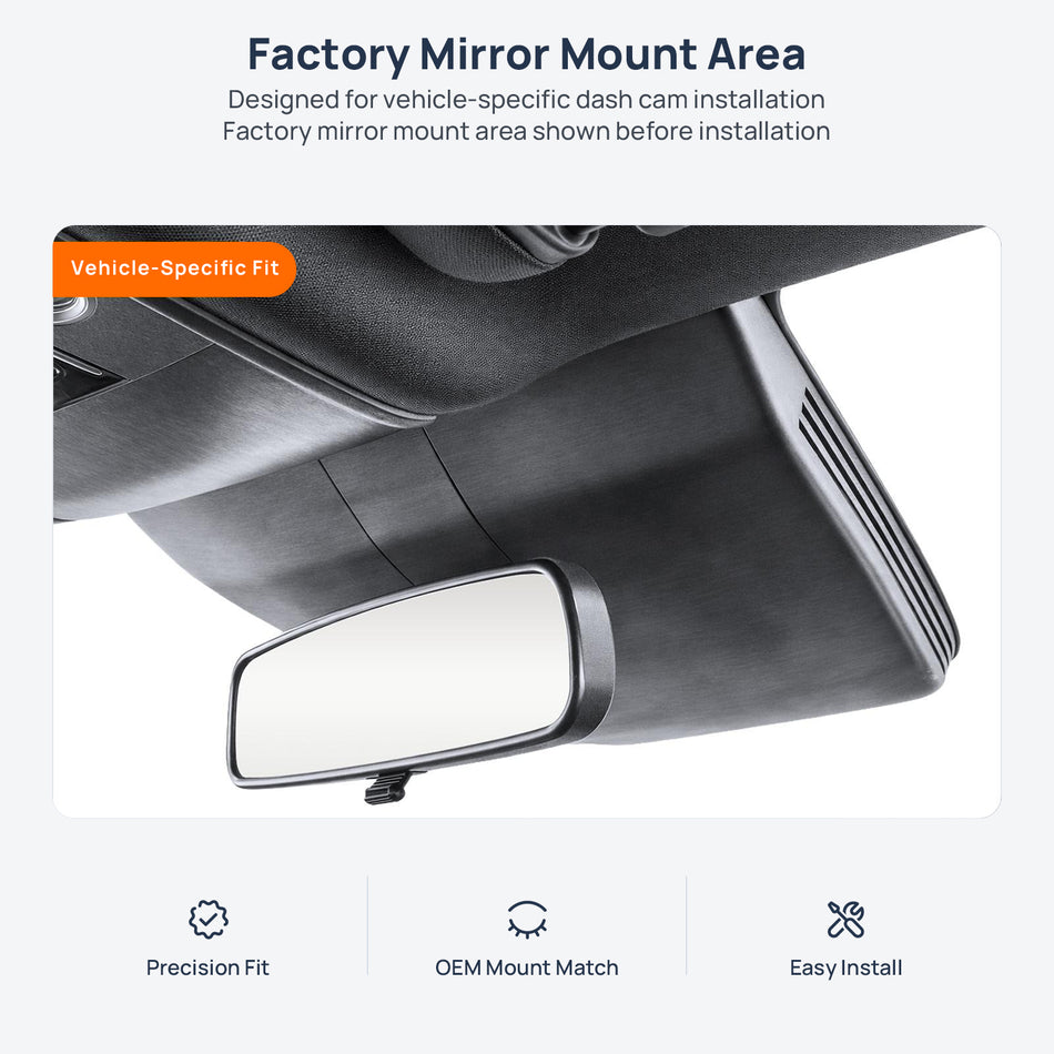 Factory mirror mount area for BYD Seagull (Dolphin Mini) dash cam installation