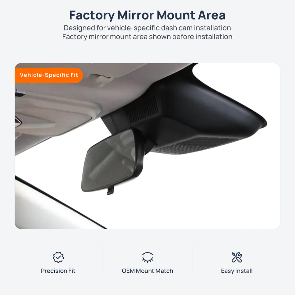Factory mirror mount area for Wuling Starlight dash cam installation