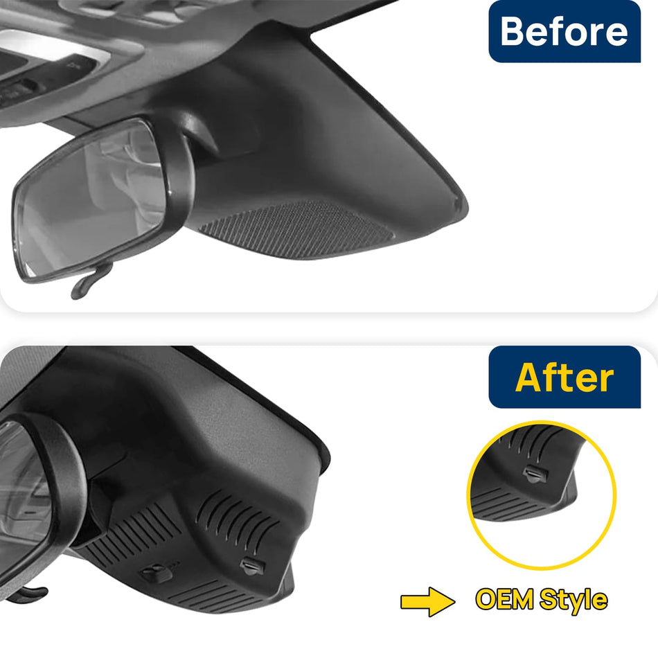 Vorher-Nachher Vergleich: Xplywi 1080P Frontkamera Dashcam Kompatibel mit Honda XR-V NS1 VEZEL 2022 2023, diskrete OEM-Installation