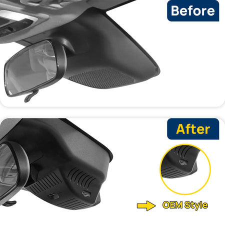 Vorher-Nachher Vergleich: Xplywi 4K/1080P Doppel Dashcam Autokamera Kompatibel mit Honda XR-V NS1 VEZEL 2022 2023, diskrete OEM-Installation