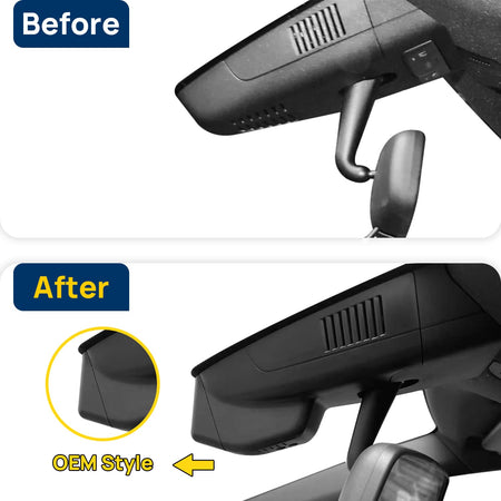 Vorher-Nachher Vergleich: Xplywi 4K/1080P Doppel Dashcam Autokamera Kompatibel mit Mercedes-Benz B-Class B200 W246 W247 2015-2019, diskrete OEM-Installation