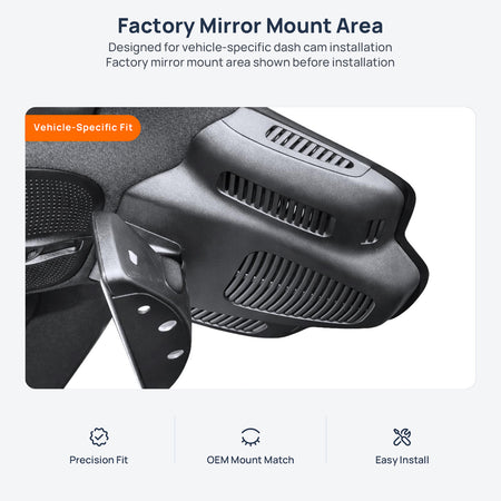 Factory mirror mount area for Mercedes-AMG C 43 (C 63) W205/C205/A205 dash cam installation