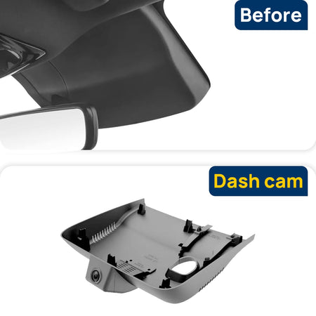 Vorher-Nachher Vergleich: Xplywi 4K/1080P Doppel Dashcam Autokamera Kompatibel mit Roewe RX5 D5X eRX5 MG HS 2022-2025, diskrete OEM-Installation